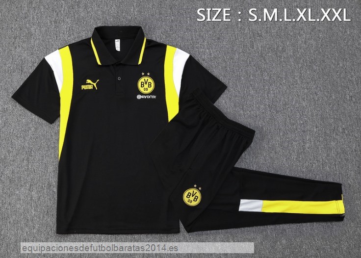 Nuevo Conjunto Completo Polo Borussia Dortmund 23/24 Negro Amarillo Baratas